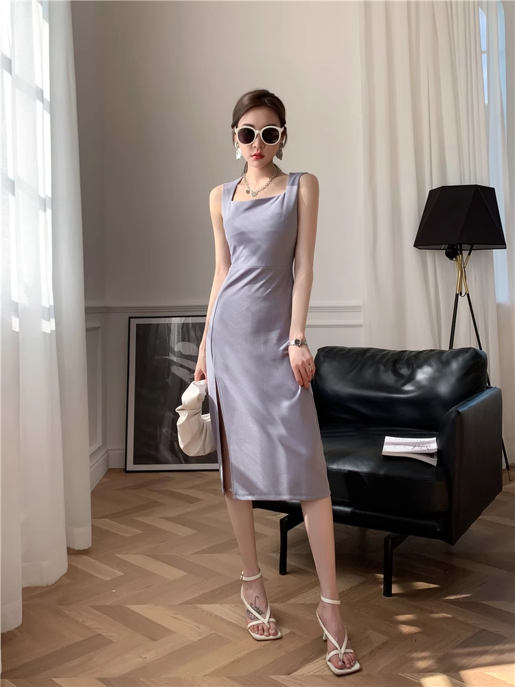 New Stylish Design Elegant Split Spaghetti Strap Dress  AP0262