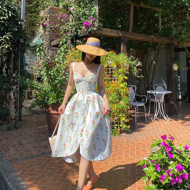 Floral Garden Dress - Summer Boho Vintage Style AP00205