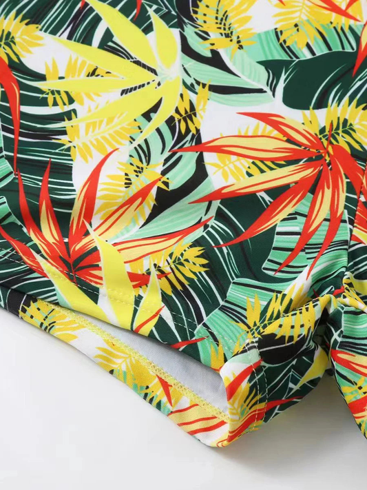 Women Tropical Print High Waist Bikini Swimwear Set AP000128