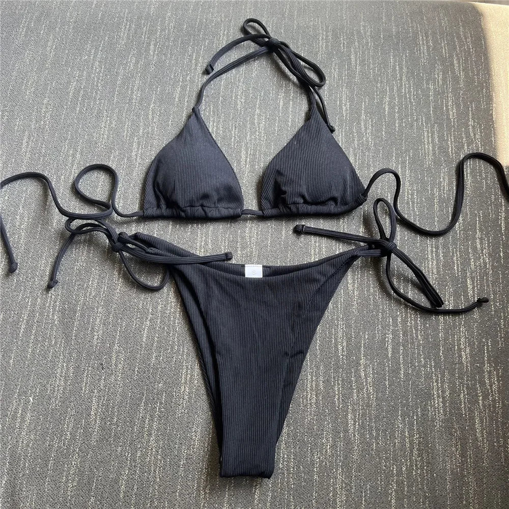 Sexy New Fashion Halter Neck Type Knot Two Piece Bikini AP000144