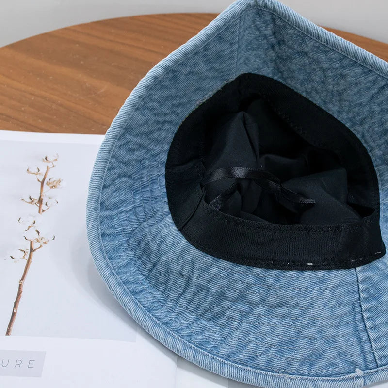 Denim Bucket Hat Unisex Casual Outdoor Style AP00233
