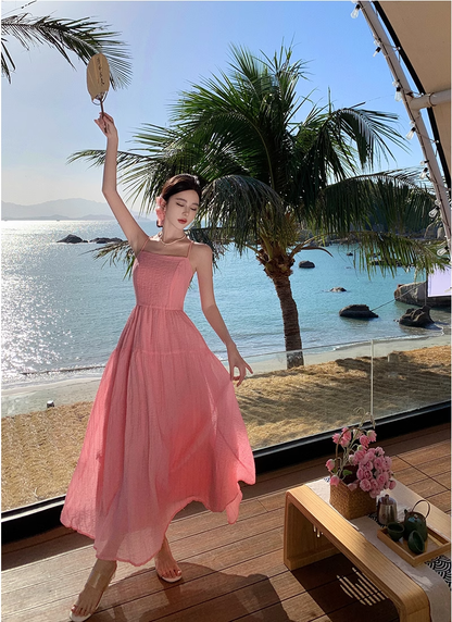 New Elegant Women Sexy Backless Beach Spaghetti Strap Dress  AP0258