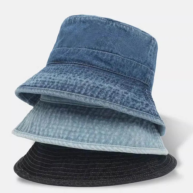 Denim Bucket Hat Unisex Casual Outdoor Style AP00233