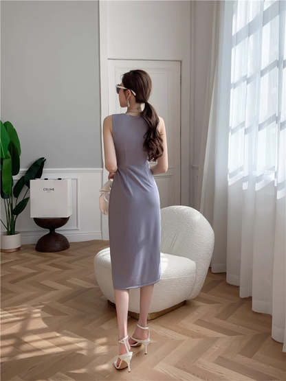 New Stylish Design Elegant Split Spaghetti Strap Dress  AP0262