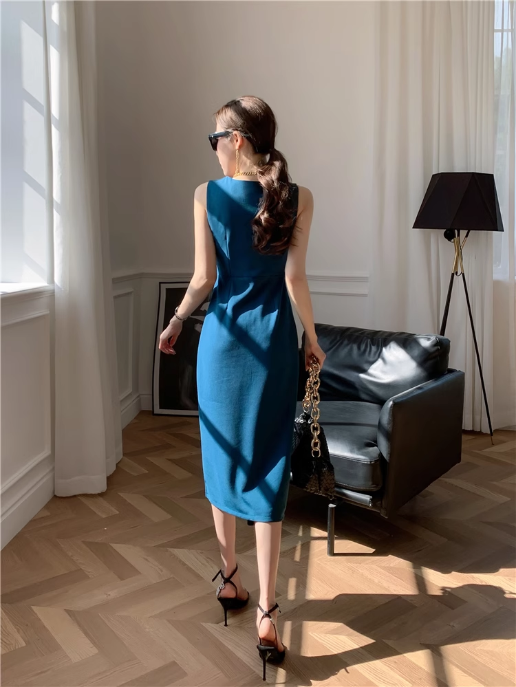 New Stylish Design Elegant Split Spaghetti Strap Dress  AP0262