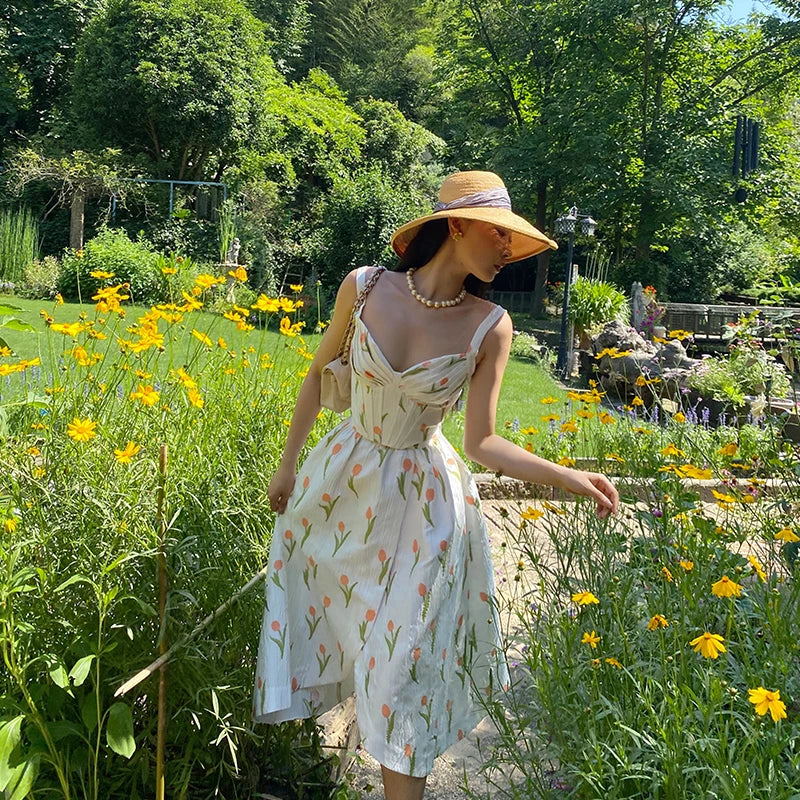 Floral Garden Dress - Summer Boho Vintage Style AP00205