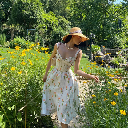 Floral Garden Dress - Summer Boho Vintage Style AP00205