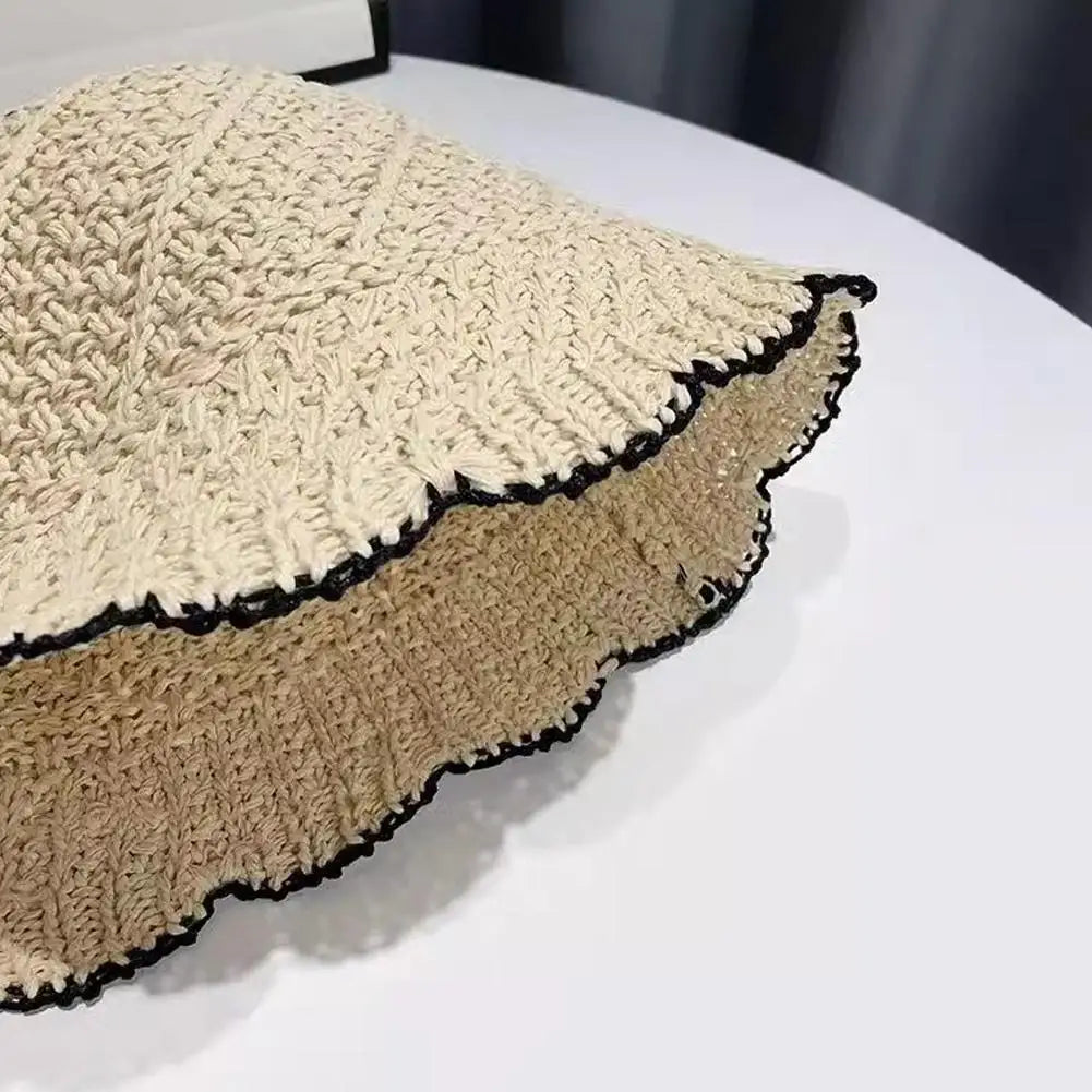 Handmade Black Crochet Bucket Hat For Women AP00234