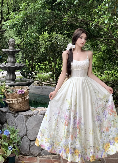 New Floral Design Simple Elegant Casual Spaghetti Strap Dress  AP0265