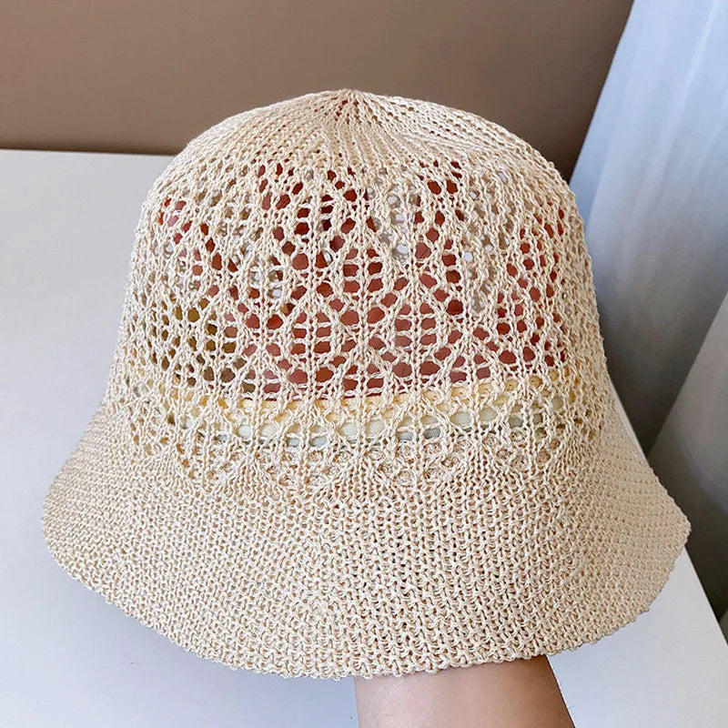 Chic Black Crochet Bucket Hat For Women AP00231