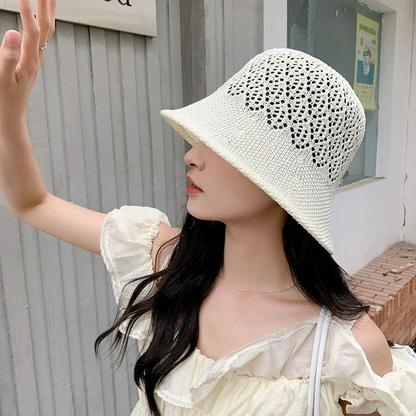 Chic Black Crochet Bucket Hat For Women AP00231