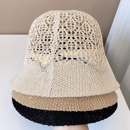 Chic Black Crochet Bucket Hat For Women AP00231