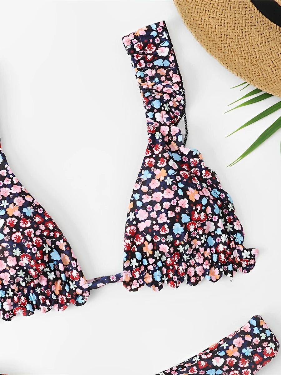 Floral Ruffle Trim Bikini Set Womens Swimwear Two-piece AP000135