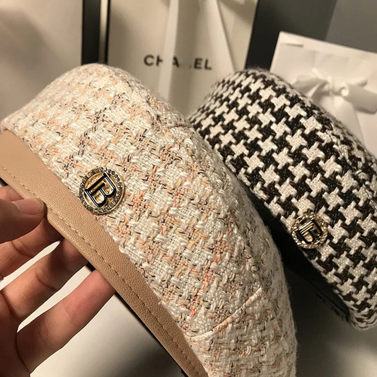Elegant Tweed Beret Hat With Classic Design AP00226