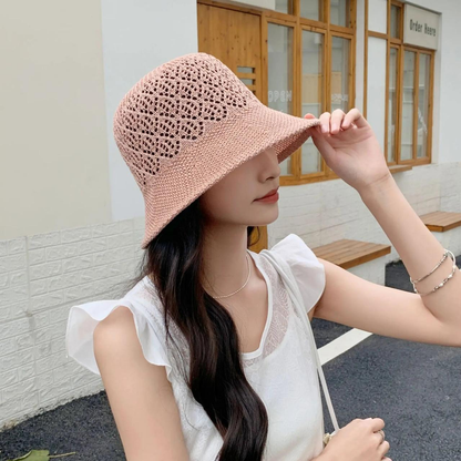 Chic Black Crochet Bucket Hat For Women AP00231
