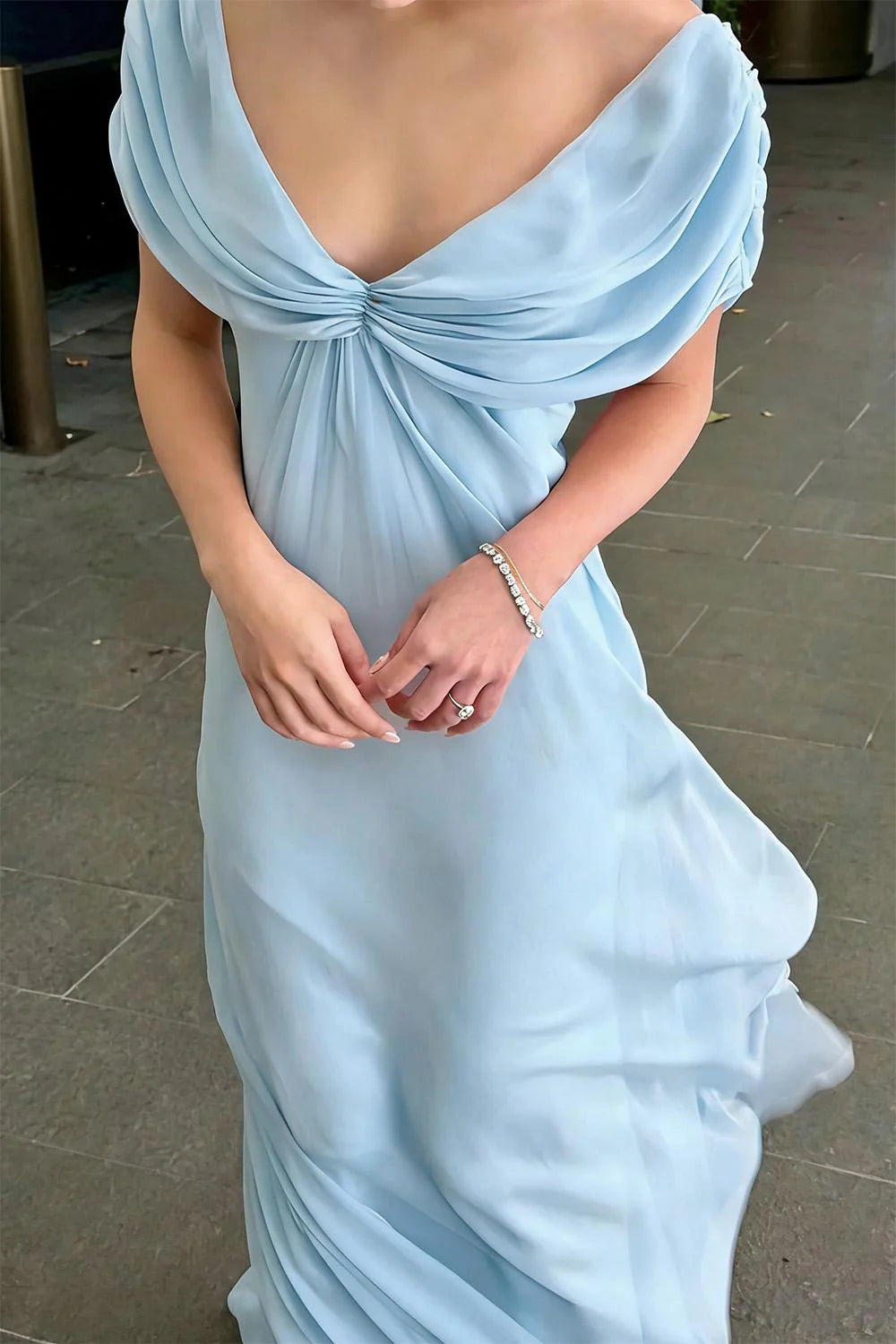 Sweety A Line V Neck Pink Long Prom Dress with Ruffles AD019