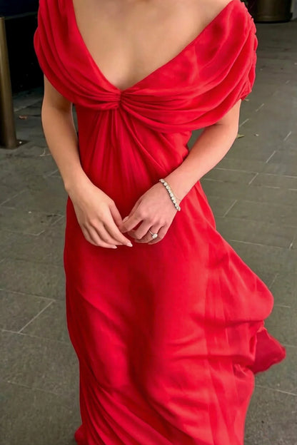 Sweety A Line V Neck Pink Long Prom Dress with Ruffles AD019