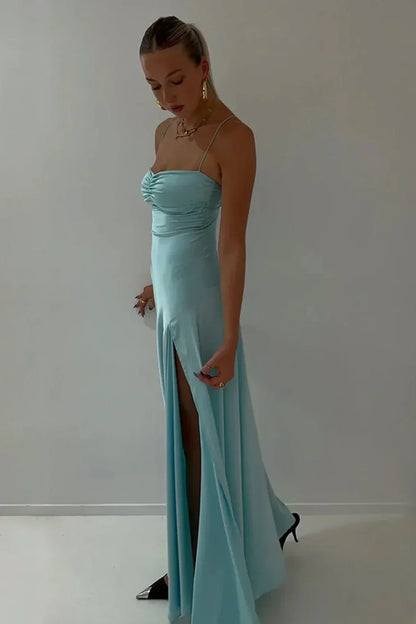 Stylish Sheath Spaghetti Straps Pink Party Dress with Criss Cross Back AD021