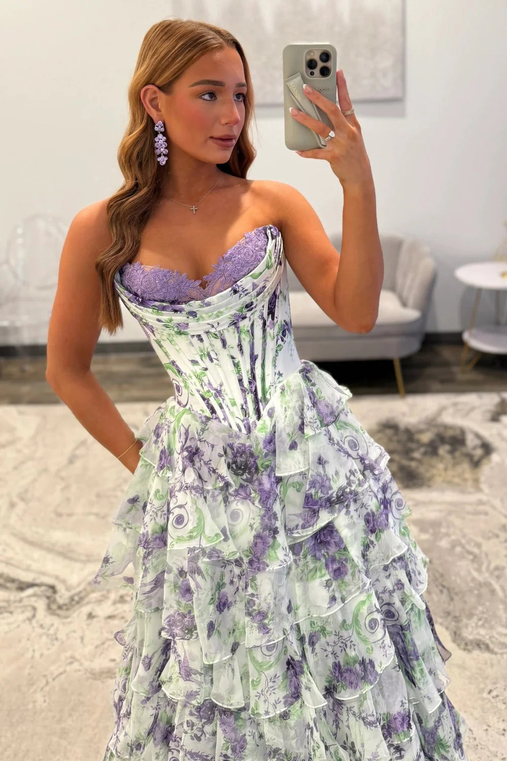 Princess A Line Sweetheart Pink Corset Prom Dress With Ruffles Appliques AD087