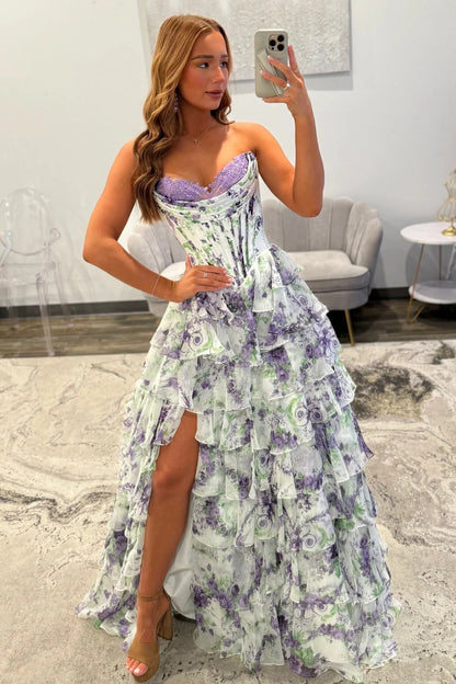 Princess A Line Sweetheart Pink Corset Prom Dress With Ruffles Appliques AD087
