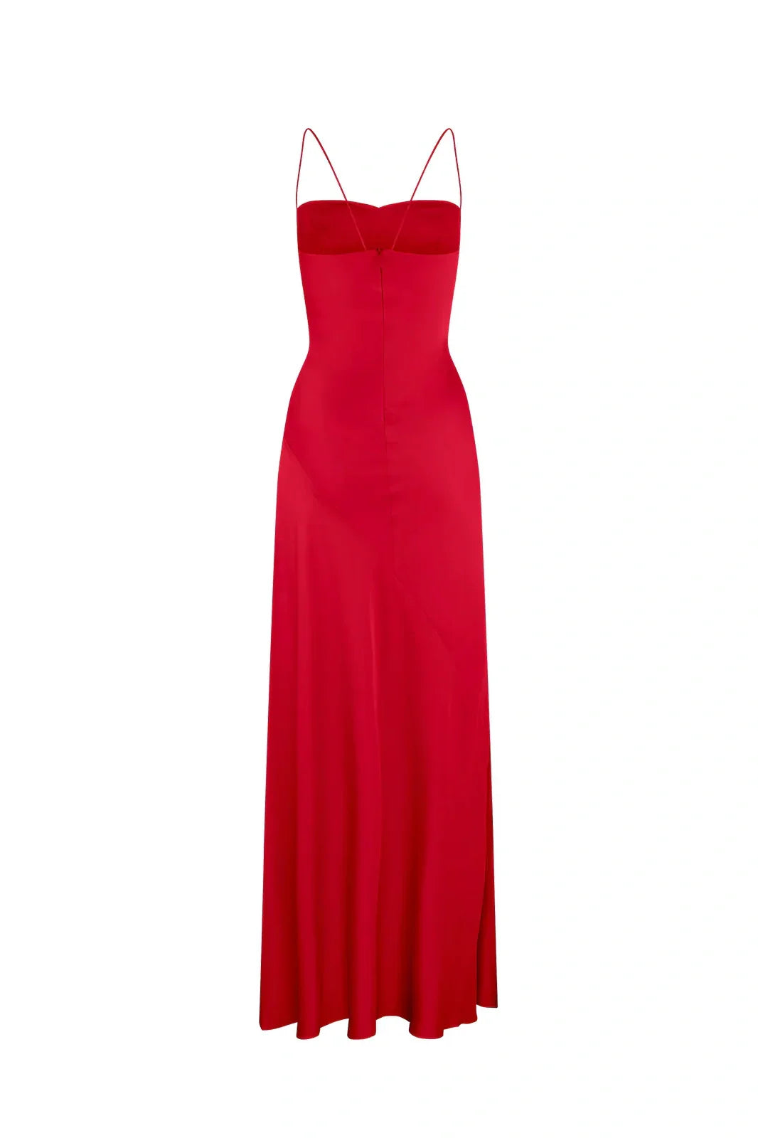 Trendy Sheath Spaghetti Straps Red Long Party Dress With Split Front AD091