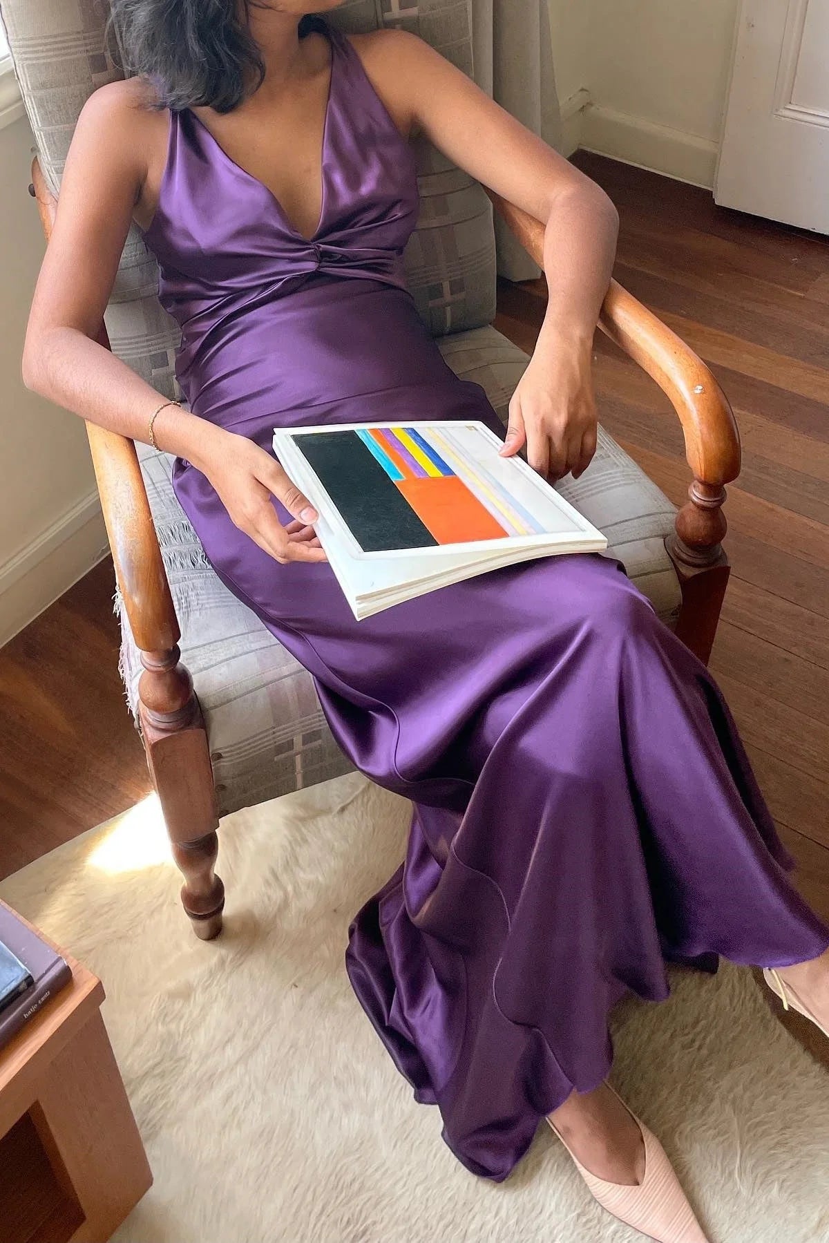 Chic Sheath Halter Neck Yellow Long Party Dress With Backless Bowknot AD115
