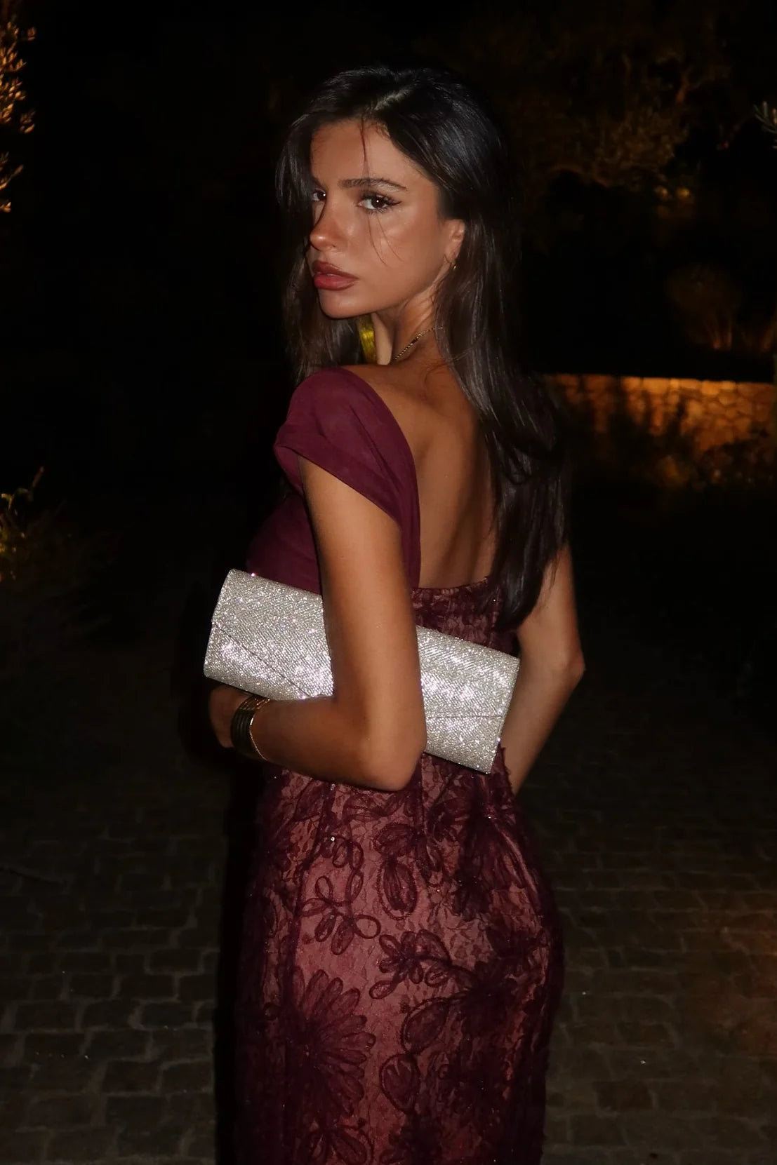 Trendy Mermaid Sweetheart Burgundy Long Party Dress With Lace AD131