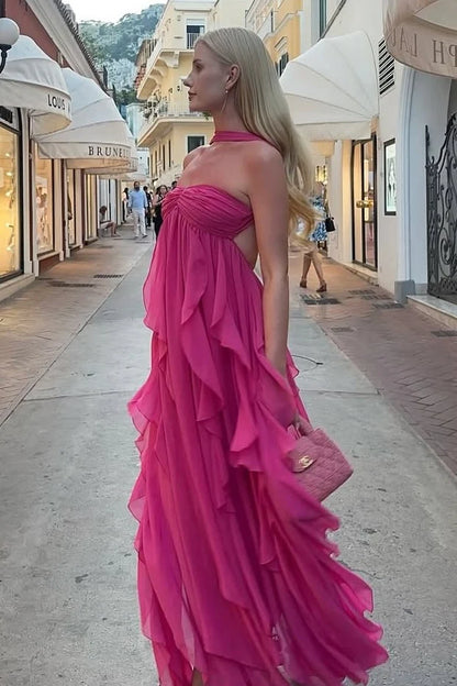 Beautiful A Line Sweetheart White Long Prom Dress With Ruffles Split Front AD140