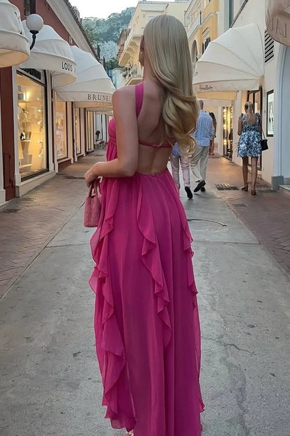 Beautiful A Line Sweetheart White Long Prom Dress With Ruffles Split Front AD140