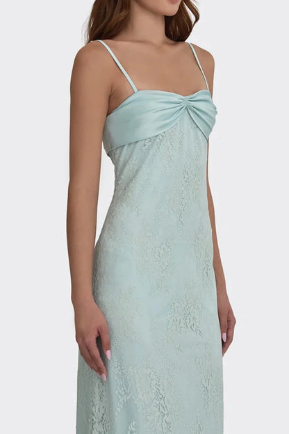 Romantic Blush Pink Lace Spaghetti Straps Prom Dress With Ruched Bodice AD156