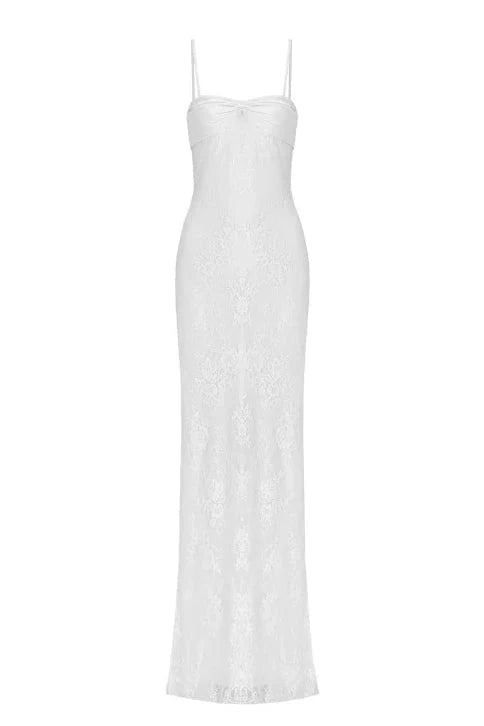 Romantic Blush Pink Lace Spaghetti Straps Prom Dress With Ruched Bodice AD156