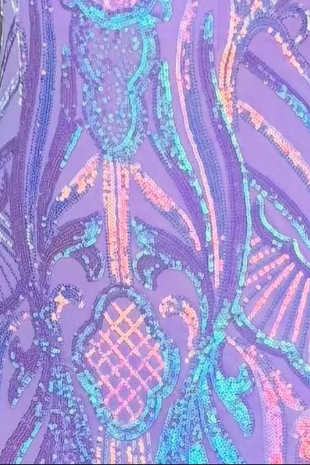 Stunning Mermaid One Shoulder Purple Sequins Long Party Dress With Keyhole AD165