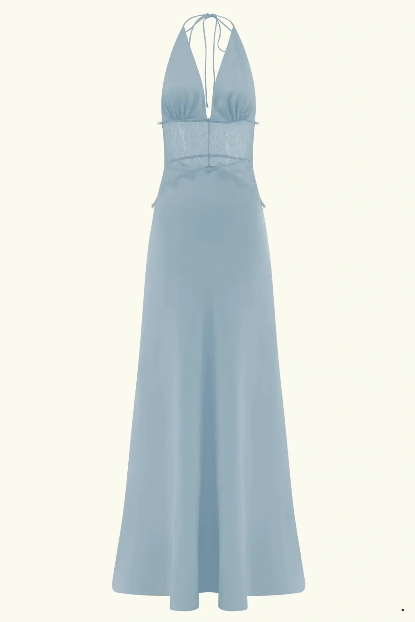 Charming Mermaid Deep V Neck Light Blue Long Prom Dress With Lace AD167