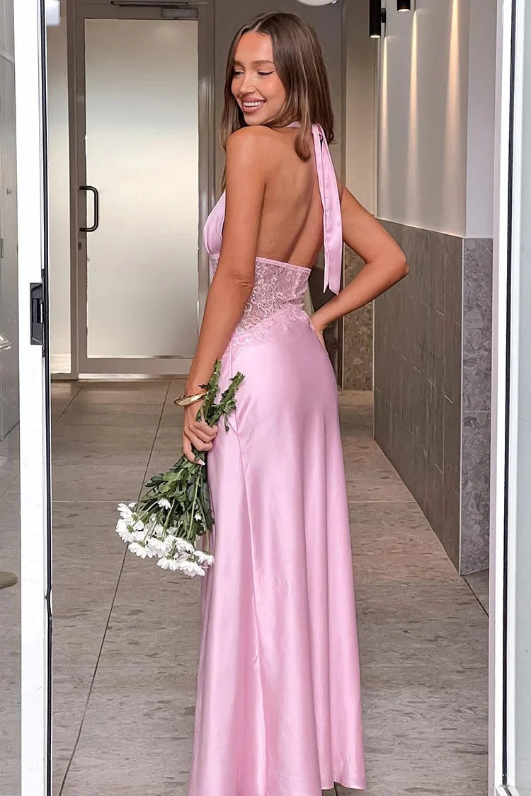 Charming Mermaid Deep V Neck Light Blue Long Prom Dress With Lace AD167