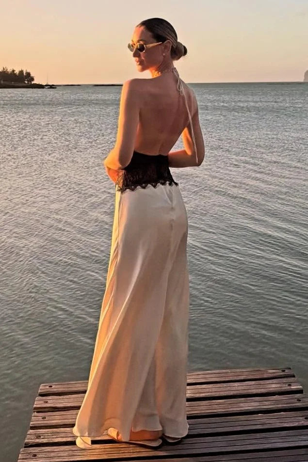 Charming Mermaid Deep V Neck Light Blue Long Prom Dress With Lace AD167