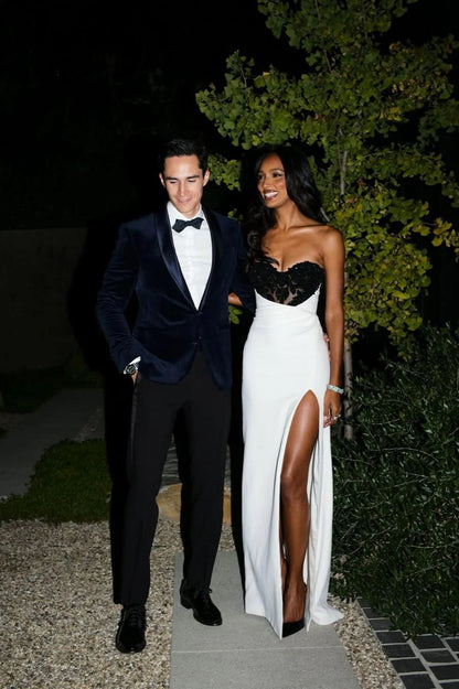 Stunning Mermaid Sweetheart White Long Prom Dress With Split Front AD170