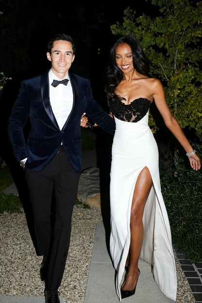 Stunning Mermaid Sweetheart White Long Prom Dress With Split Front AD170
