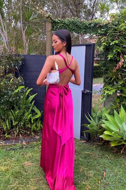 Elegant Mermaid Satin V Neck Prom Dress With Ruched Bodice AD189
