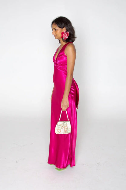 Elegant Mermaid Satin V Neck Prom Dress With Ruched Bodice AD189