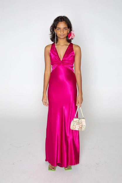 Elegant Mermaid Satin V Neck Prom Dress With Ruched Bodice AD189
