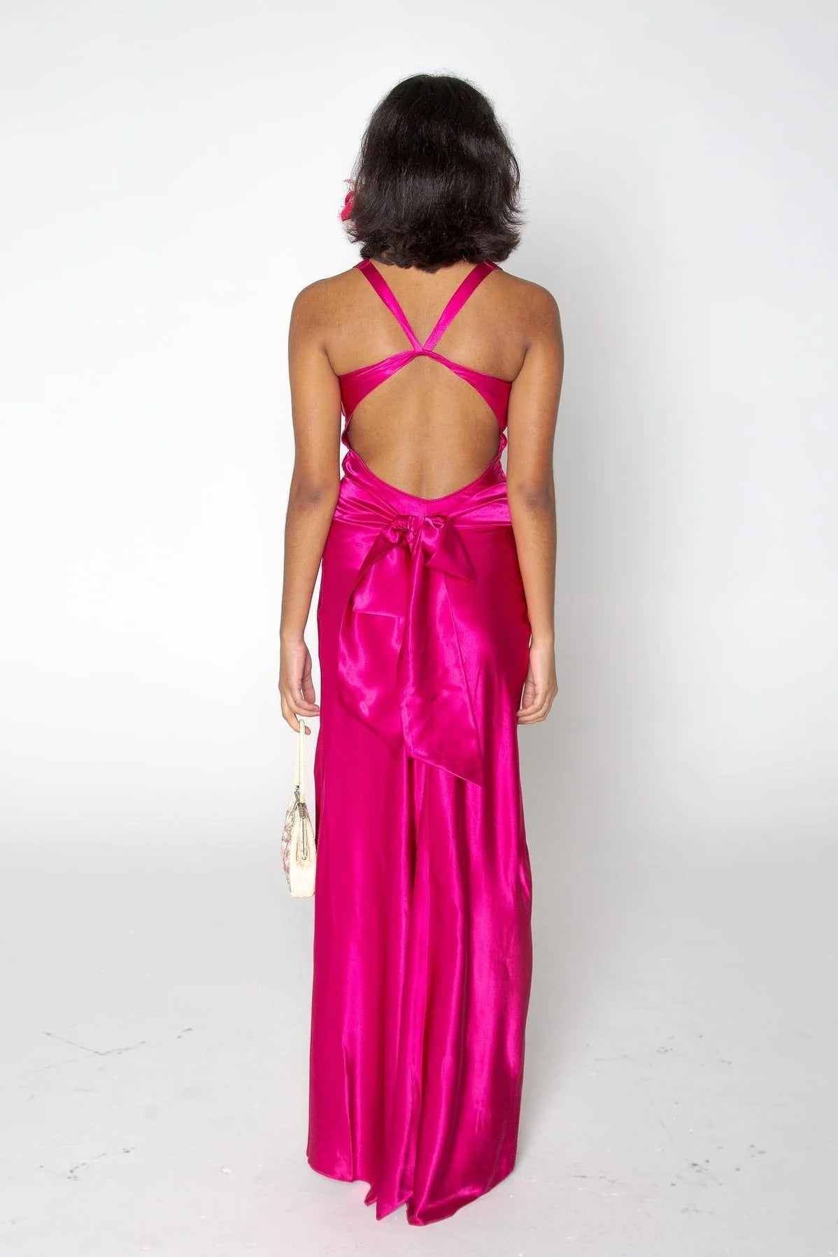Elegant Mermaid Satin V Neck Prom Dress With Ruched Bodice AD189