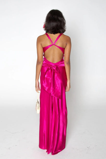 Elegant Mermaid Satin V Neck Prom Dress With Ruched Bodice AD189