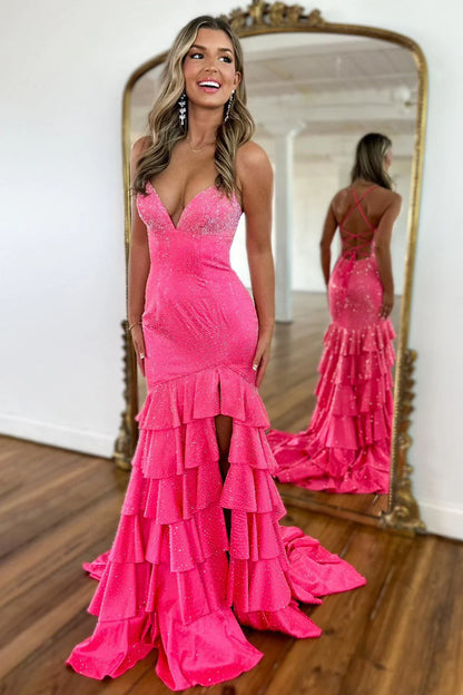 Luxurious Black Beaded Mermaid Prom Dress With Lace Up Corset And Thigh Slit AD331