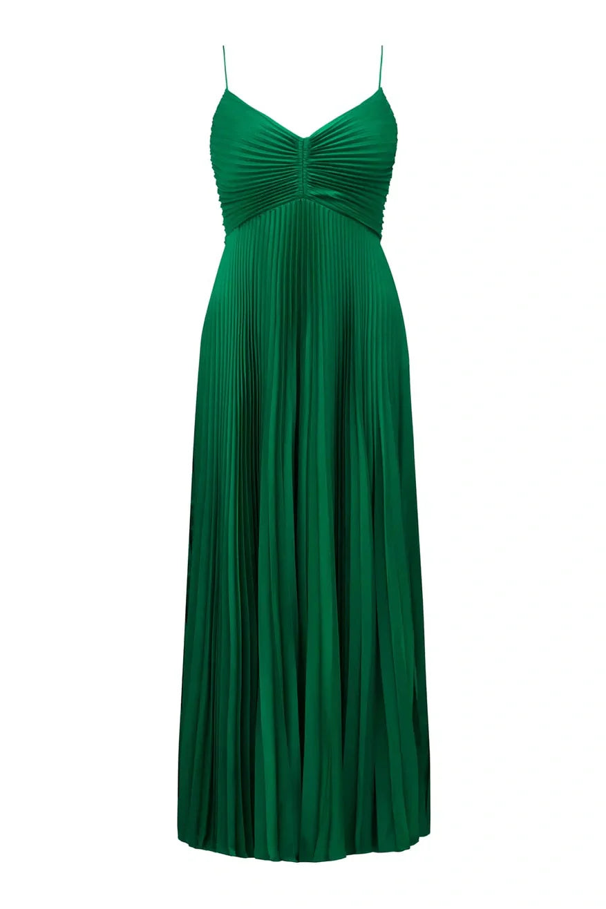 Stylish A Line Halter Neck Green Long Party Dress With Keyhole AD341