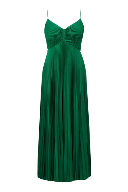 Stylish A Line Halter Neck Green Long Party Dress With Keyhole AD341