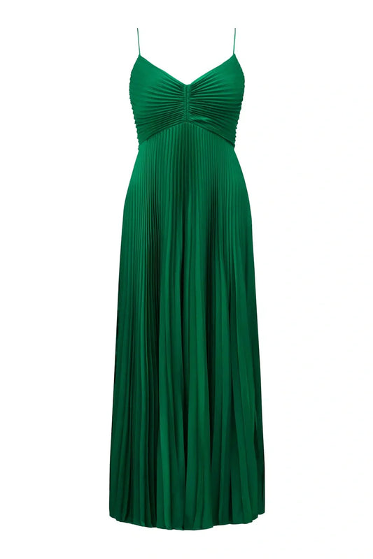 Stylish A Line Halter Neck Green Long Party Dress With Keyhole AD341
