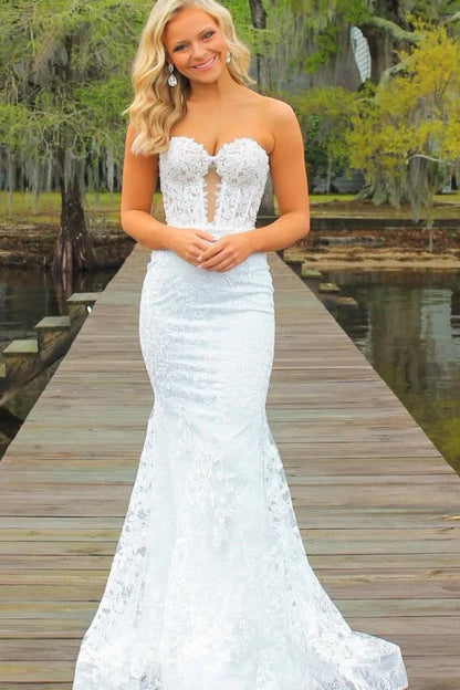 Backless Sequin Mermaid Prom Dress With Sweetheart Neckline And Delicate Appliques AD346