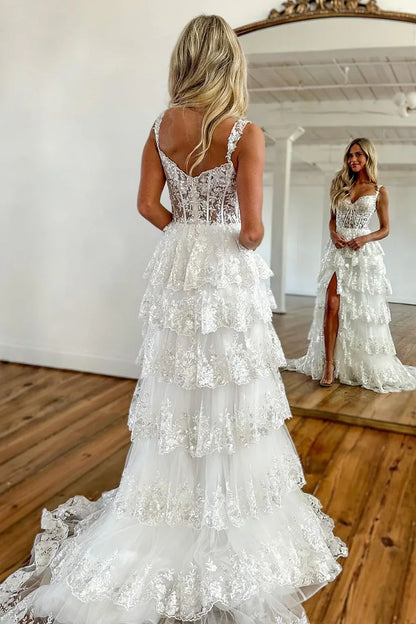 Gorgeous Off The Shoulder A Line Sequin Prom Dress With Glitter Finish Tiered Layers And Slit AD347