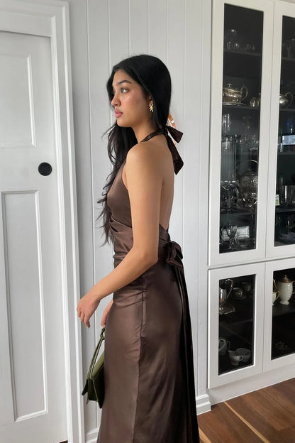 Stylish Sheath V Neck Green Long Party Dress With Open Back Bowknot AD349