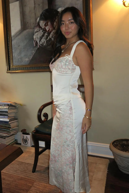 Gorgeous A Line Sweetheart/Spaghetti Straps White/Light Blue Tea Length Party Dress AD428